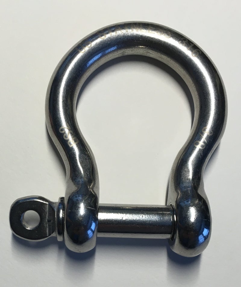 US STAINLESS 2 Pieces Stainless Steel 316 Forged Bow Shackle 3/8" (10mm) Marine Grade - Image 3